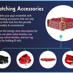 Matching Accessories for the Red & Gold Stratford Floral Dog Collar by The Hound Haberdashery