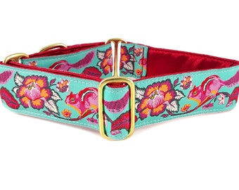 Chipmunk Martingale Dog Collar or Buckle Collar - Adjustable for Medium to Large Dogs, Greyhounds, Whippets, Galgos, Poodles - 1.5 Inch Wide