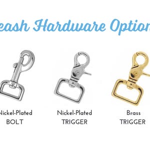 Leash hardware options offered by The Hound Haberdashery