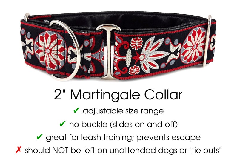 Red Pinwheel Martingale Dog Collar or Buckle Collar Extra Etsy