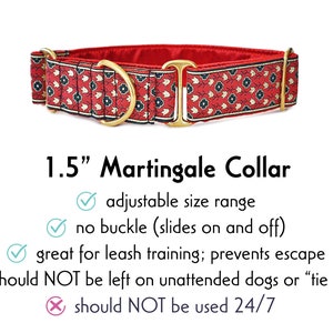 Red & Gold Stratford Floral Martingale Dog Collar by The Hound Haberdashery