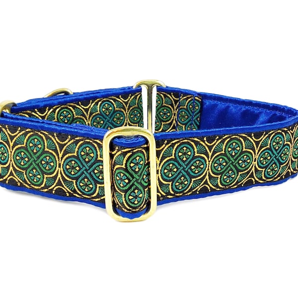 Celtic Martingale Dog Collar or Buckle Collar - Adjustable for Medium to Large Dog, Greyhound, Whippet, Galgo, Saluki, Boxer - 1.5 Inch Wide