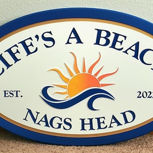 Custom beach house sign, personalized beach sign