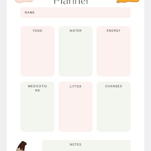 Daily Cat Care Planner: Printable Pet Organizer (PDF)