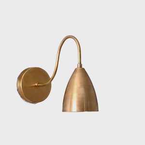 Gooseneck Brass Wall Sconce | Mid Century Modern Sputnik Wall Light | Handmade Vintage 1-Light Fixture