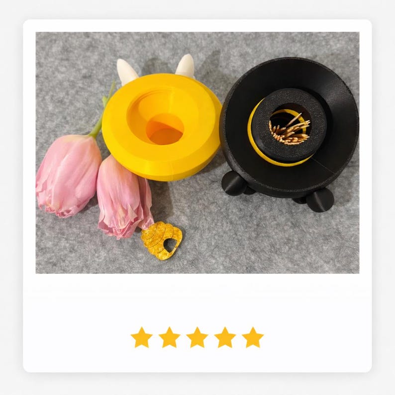 Gift idea, toothpick holder dispenser, bee decoration made of PLA, handmade kitchen accessory, bee decoration, gift for men, women, girlfriend image 5