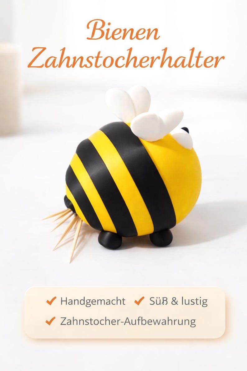 Gift idea, toothpick holder dispenser, bee decoration made of PLA, handmade kitchen accessory, bee decoration, gift for men, women, girlfriend image 8