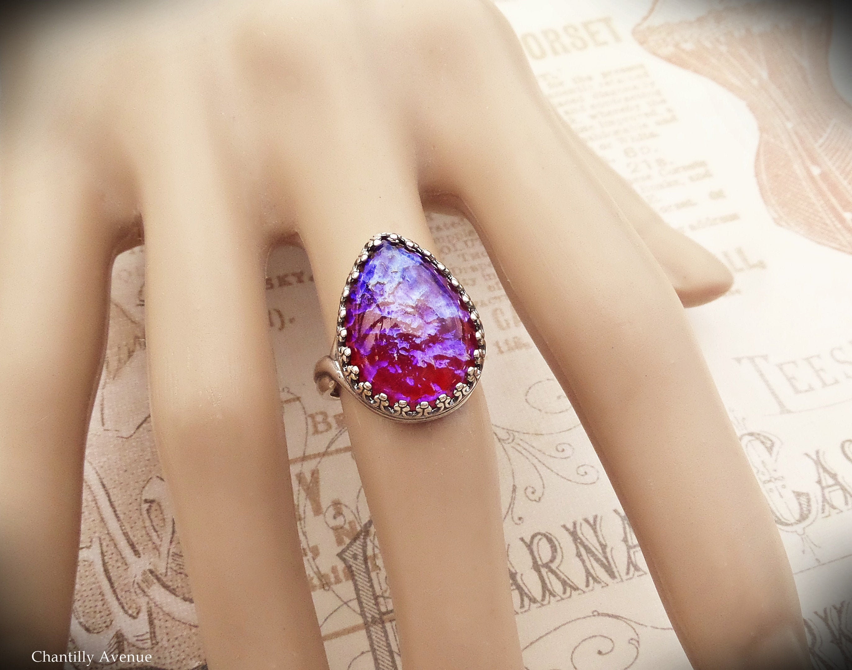 Dragon S Breath Opal Ring Victorian Jewelry Handmade Etsy Dragon S Breath Opal Ring Victorian Jewelry Handmade Etsy