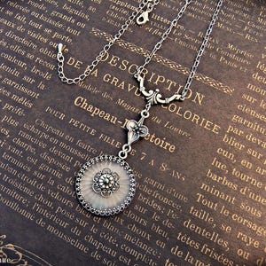 Art Deco Camphor Glass Marcasite Necklace: Handmade Vintage Jewelry