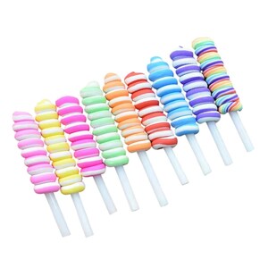10 pezzi, lecca-lecca a spirale alto, album arcobaleno, cabochon in resina, ciondolo spazzatura, ciondoli per cover per telefono, fai da te, grazioso abbellimento kawaii