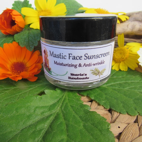 Face Sunscreen Mastic Gum & Lavender Kids Moisturizer Sunblock Organic Day  Cream Natural Gift Care Facial Care by Maria's Handmade 