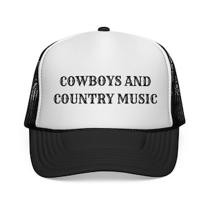 Cowboys and Country Music Trucker Cap, Western Hat for Men and Women, Rodeo Baseball Cap, Vintage Style Cap, Music Festival Headwear