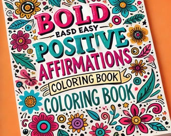 CoCo Wyo Affirmations Coloring Book PDF – 112 Printable Pages for Kids & Adults, Instant Digital Download, Bold and Easy Coloring Book