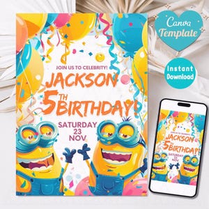 Afdrukbare verjaardagsuitnodiging | Bewerkbare uitnodigingssjabloon | Digitale uitnodiging direct downloaden | Aanpasbaar canva-formaat tekstfeestkaart