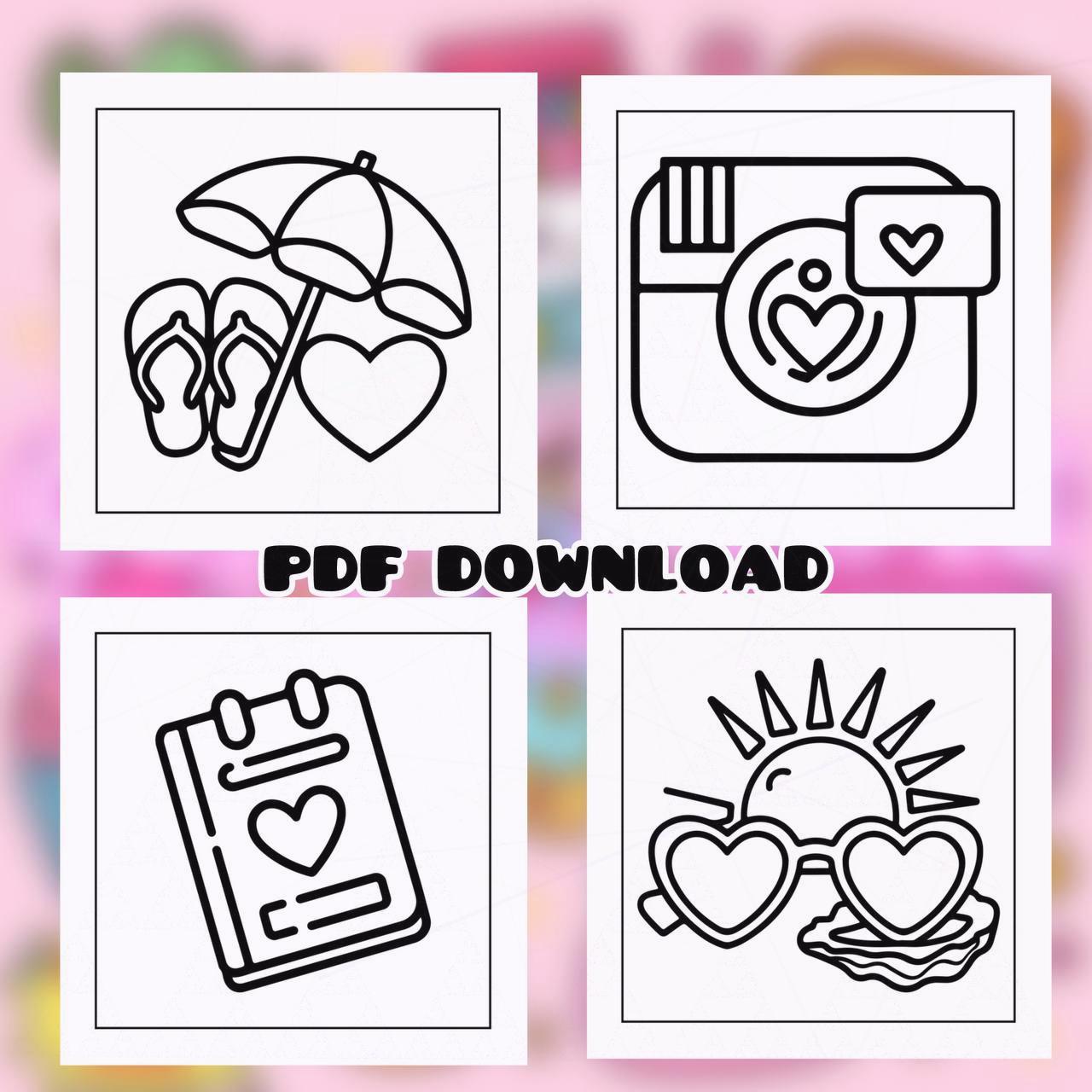 Coco Wyo Cute and Simple Coloring Book PDF – 540 Printable Pages for ...