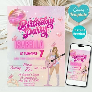 In My Birthday Era Invitation Template, Editable Canva Design Digital Download, Music Party Eras Party Invite Friendship Bracelet Invite