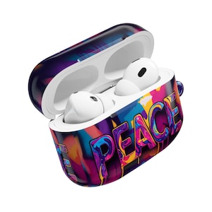 Colorful Peace AirPods Case: Trendy Tech Accessory