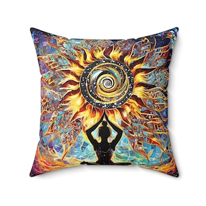 Colorful Mandala Meditation Pillow: Bohemian Home Decor Accent