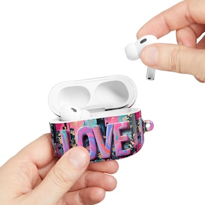 Colorful LOVE AirPod Case: Polycarbonate Protective Earbuds Cover
