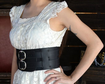 2 Strap Leather Corset Belt / Warrior woman