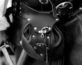 Black Leather Pirate / Biker Belt Bag / Sporran