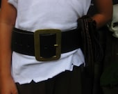 Children's 2 1/2 Inch Genuine Leather Pirate Belt