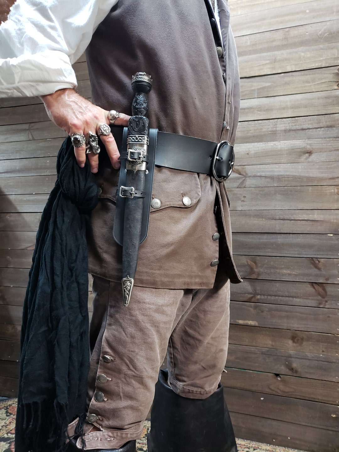 Leather Dagger Frog / Dagger Holder for Belt / Dirk Etsy