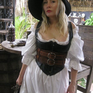 Pirate Wench's Leather 2-Strap Warrior / Corset Belt image 2