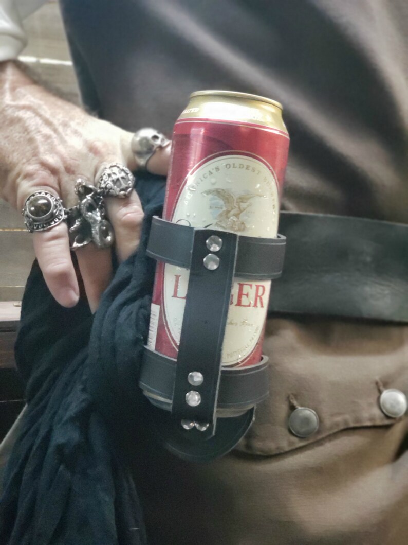 Leather Drink Holster for Belt / Leather Drink Holder / Beer Etsy