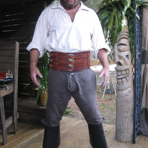 6 1/2 Inch Pirate Leather Warrior Belt 