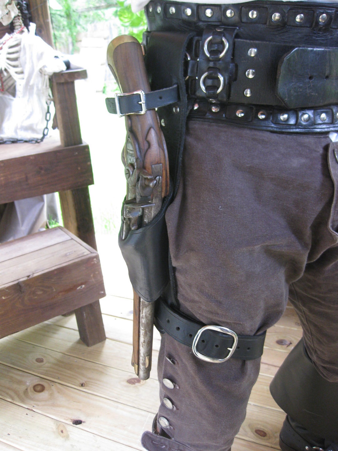  HLGQ Medieval Flintlock Holster, Western Cowboy
