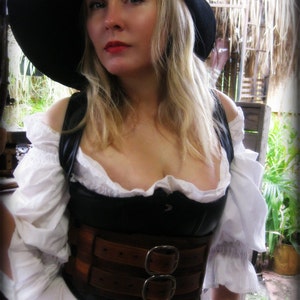 Pirate Wench's Leather 2-Strap Warrior / Corset Belt image 3