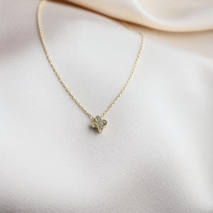 14K Gold Clover Necklace For Women, Real Gold Four Leaf Clover Pendant, Mini Shamrock Necklace, Dainty Lucky Charm Jewelry, Good Luck Gifts