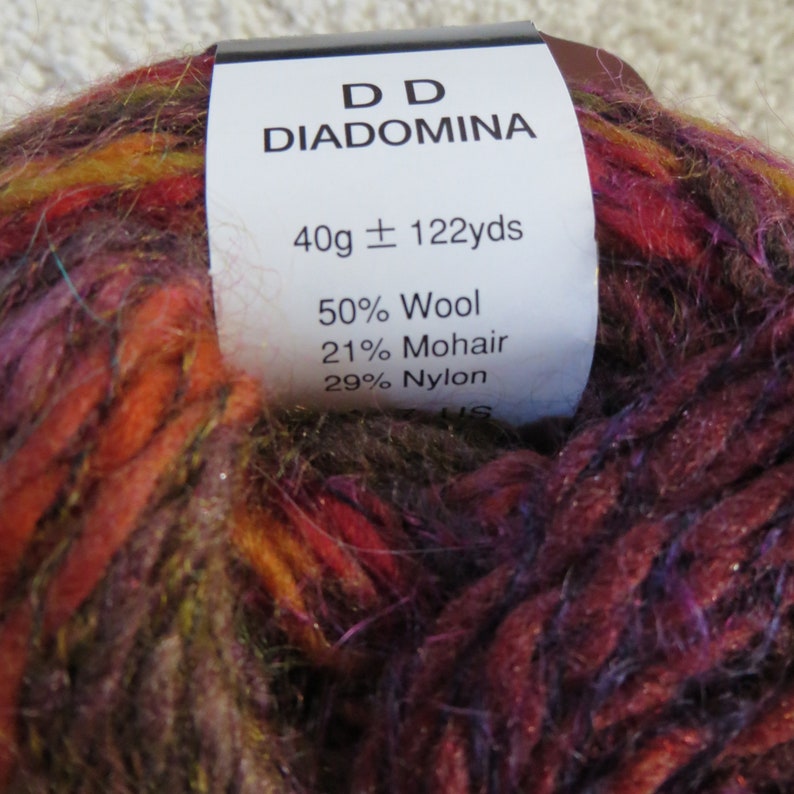 2 Skeins of Diakeito Yarn Color 311 Japanese Yarn Wool Mohair and Nylon Content 40g 122 Yards Dark Multi Color Yarn Fall Colors Diakeito