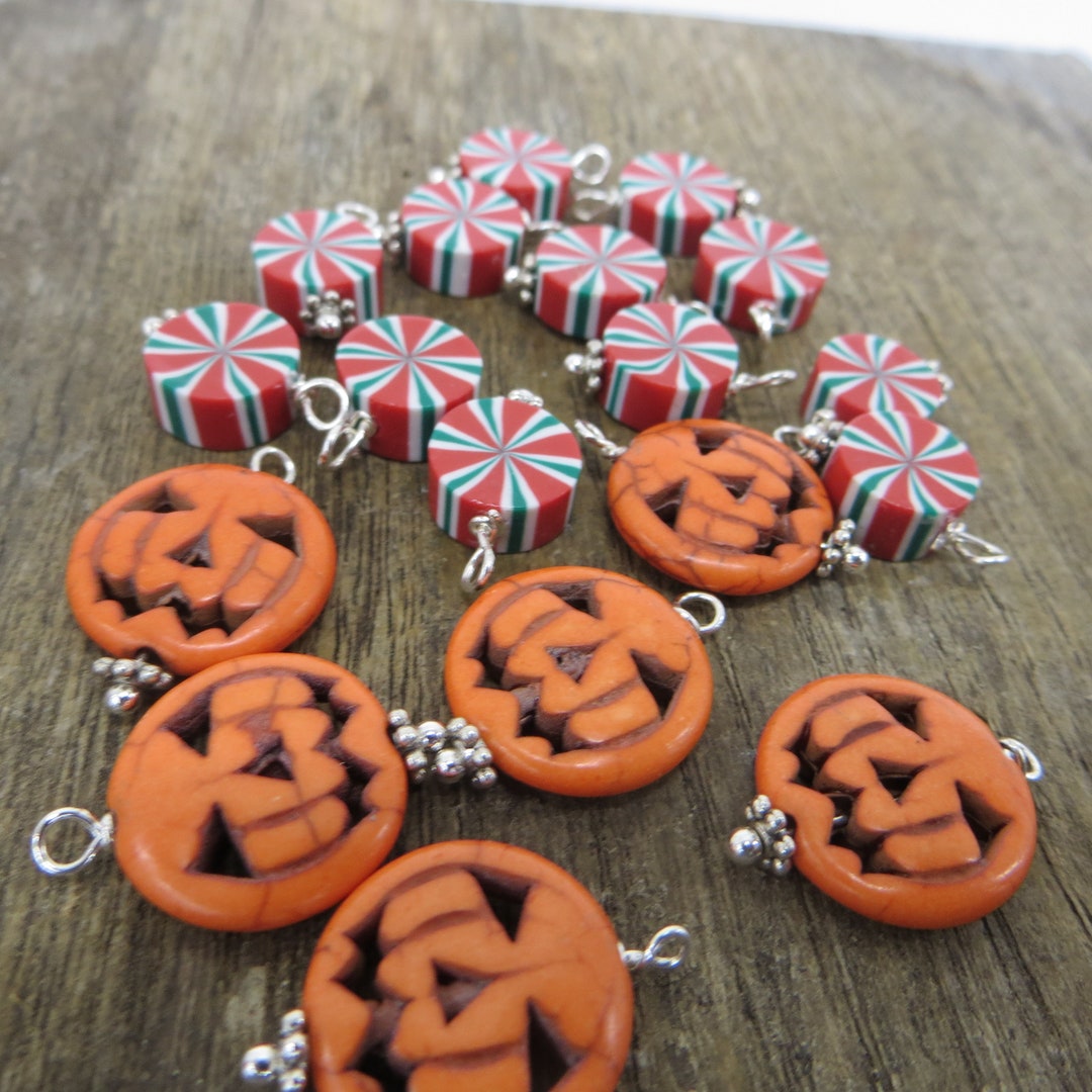 Charms Beaded Charms Pumpkins and Christmas Candy Instant Etsy