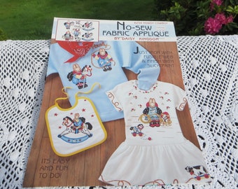 Daisy Kingdom No Sew Fabric Applique Howdy Cowboy Cute and Colorful Unused No Sew Applique Western Theme Rocking Horse and Bunnies