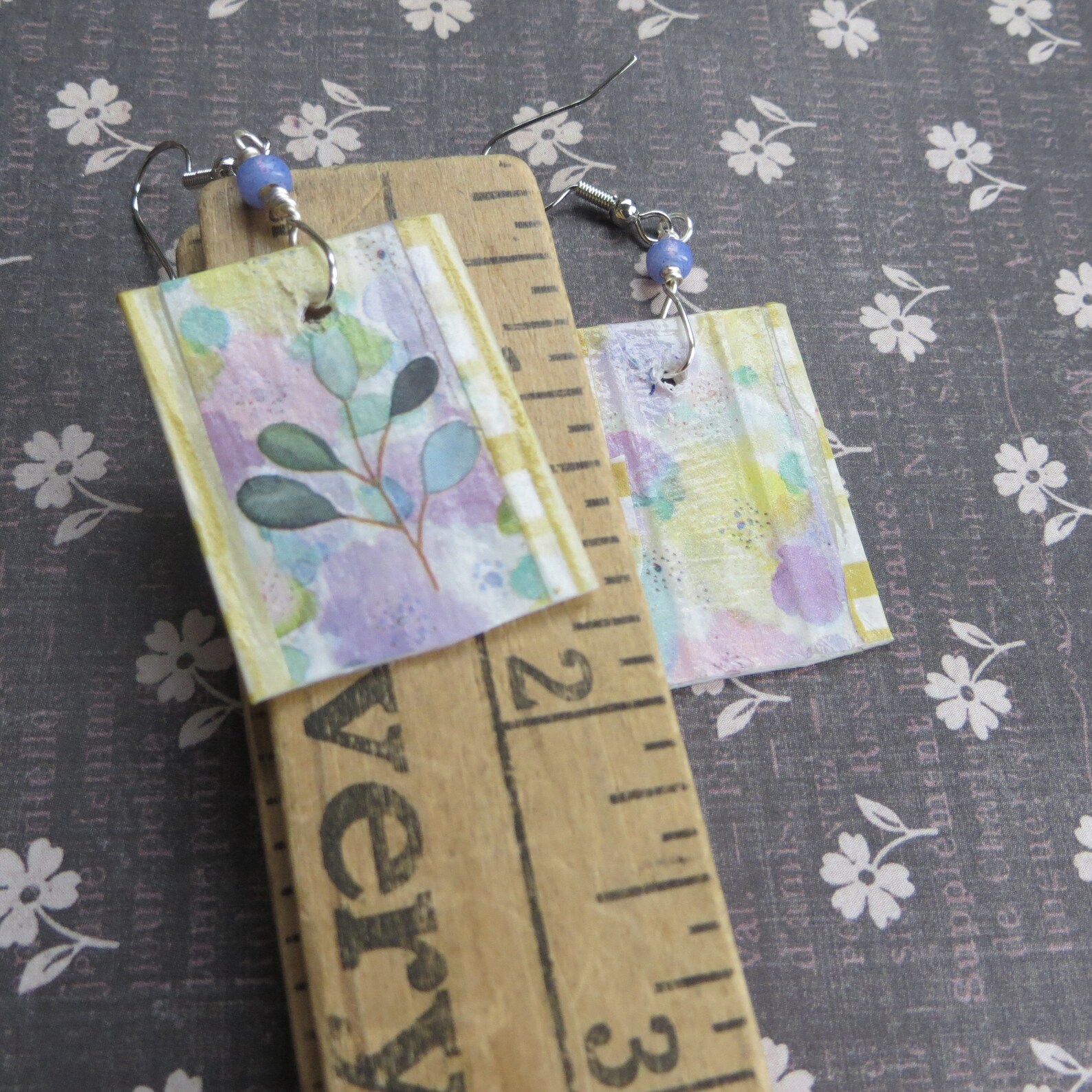 Recycled Earrings Upcycled Repurposed Long Unique Earring Etsy