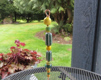 Plant or Fairy Garden Sticks Sparkly Bead and Wire Fairy Garden Sticks or Plant Stakes Handmade One of a Kind Sparkly Copper Metal Beaded