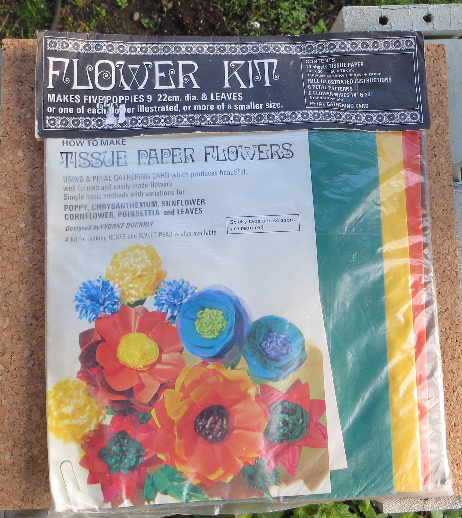 Vintage Flower Making Kit Tissue or Crepe Paper Big Flower Etsy