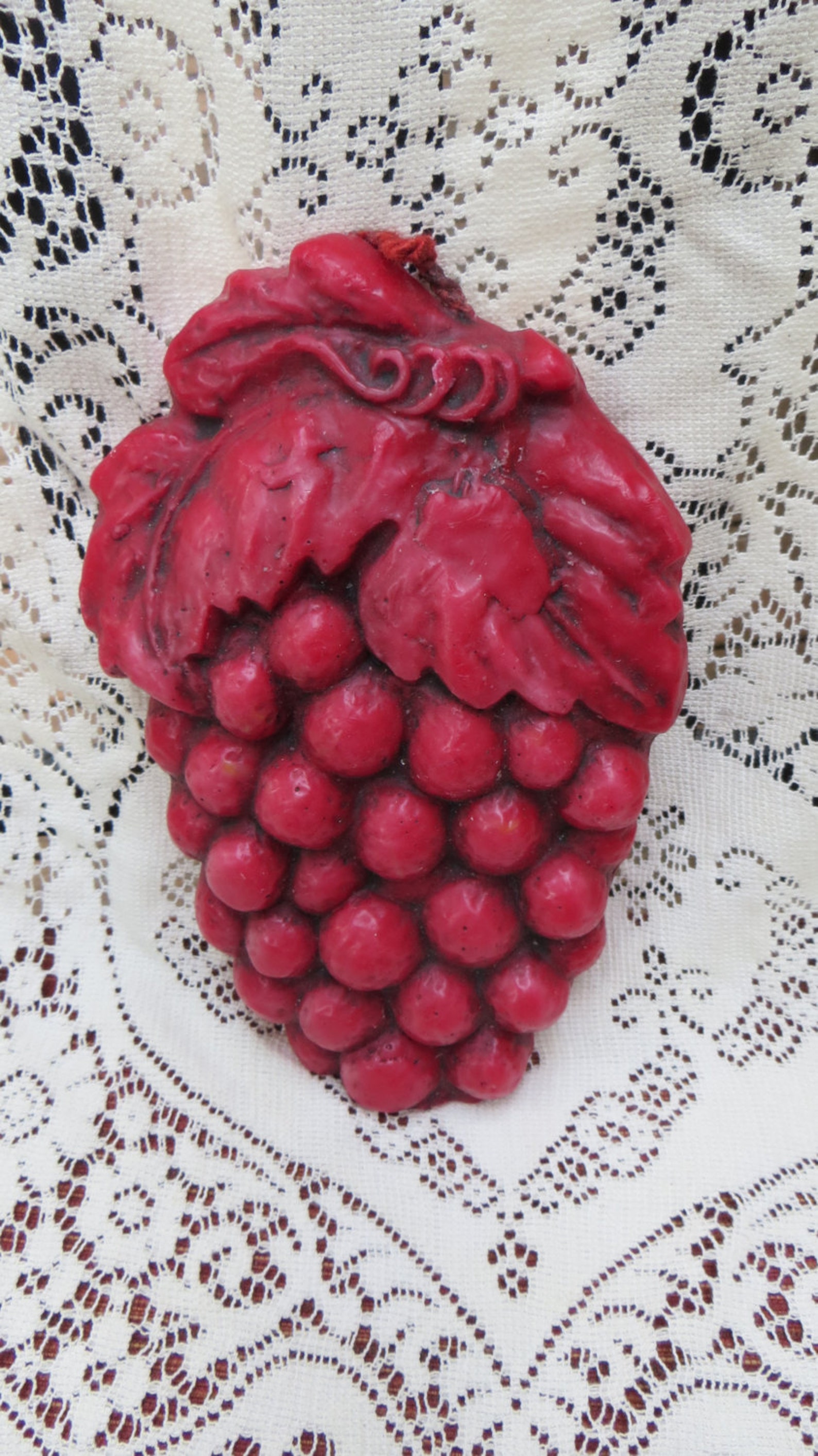 Red Wax Fruit Wall Hanging Very Unique Vintage Decor Etsy