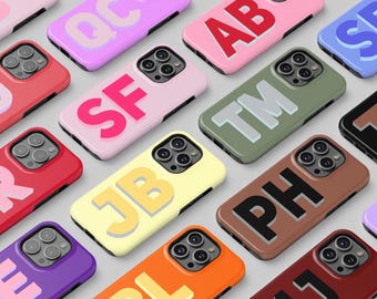 Funda MagSafe personalizada con inicial: iPhone y Galaxy, funda resistente con monograma