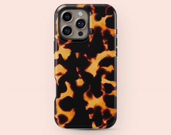 Tortoise Shell Print Phone Case: iPhone 17 16 15 14 13 12 & Samsung Galaxy.