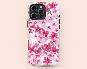 Pink cherry blossom pattern Phone Case For iPhone & Samsung Galaxy.