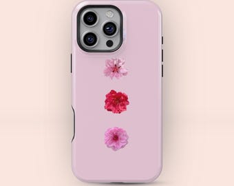 Funda para teléfono con diseño de flor de hibisco tropical: carcasa de policarbonato resistente