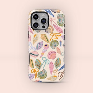 Vintage Seashell Phone Case, Cute Coastal Coquette Aesthetic Summer Cases,iPhone 16 15 14 13 12 11 Pro Max MagSafe,Samsung S25 S24 S23 Ultra