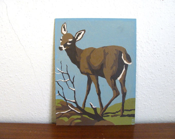 Vintage Paint by Number Deer Etsy