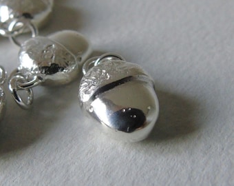 Small silver acorn charm + necklace