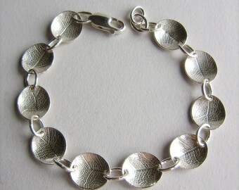 Silver leaf dish bracelet