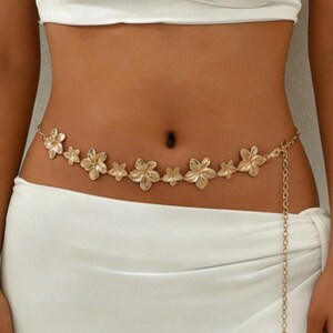 Gold Flower Chain Belt - Etsy display picture 2
