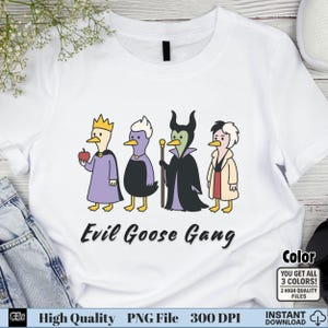 Halloween Gans PNG, Evil Goose Gang PNG, shirt grappige schurk eend, cartoon vogel clipart, Spooky Fall Tee png